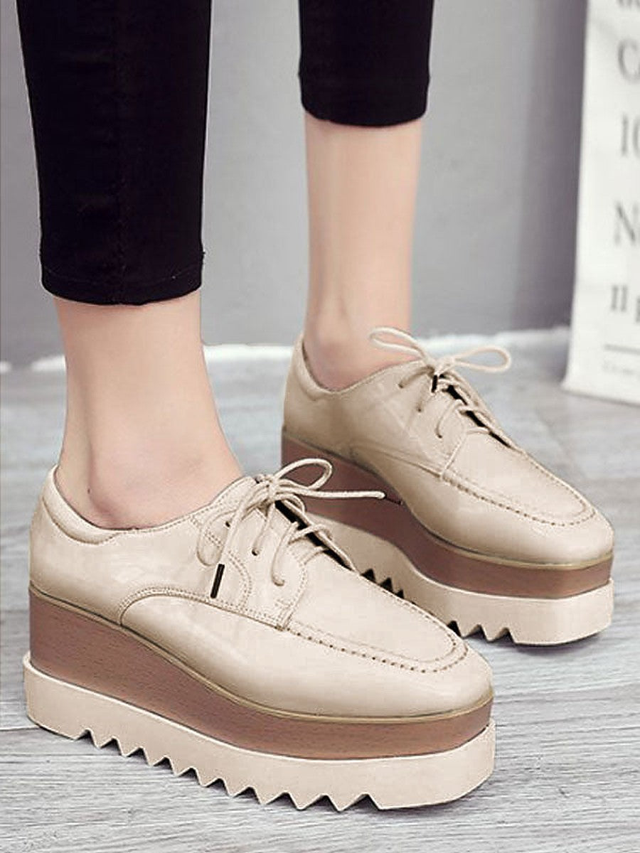 Ivory Lace-Up Loafers — view 1