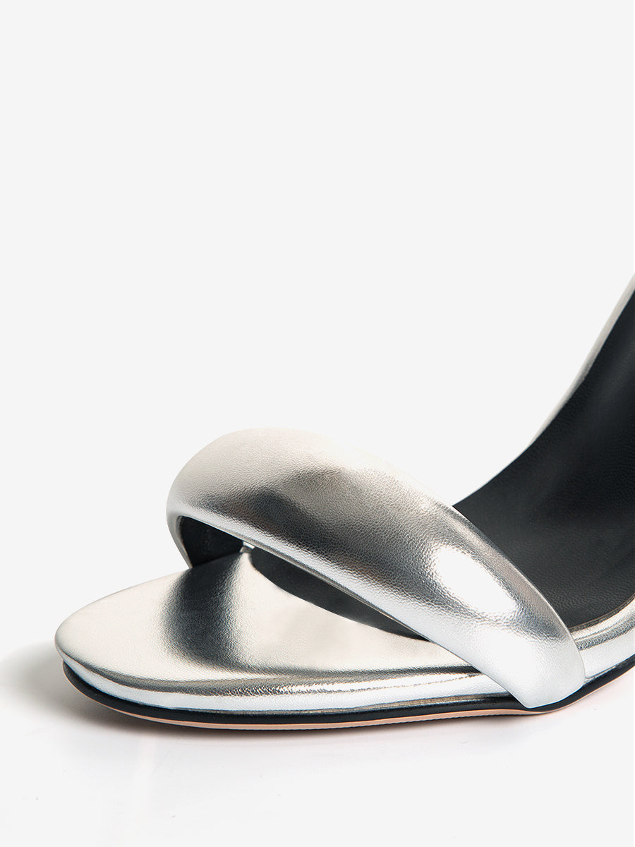 gold open toe ankle strap metallic sandals — view 9