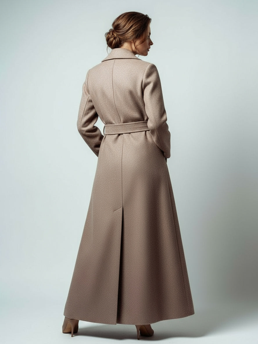 Green Belted Double-Breasted Maxi Coat — view 5