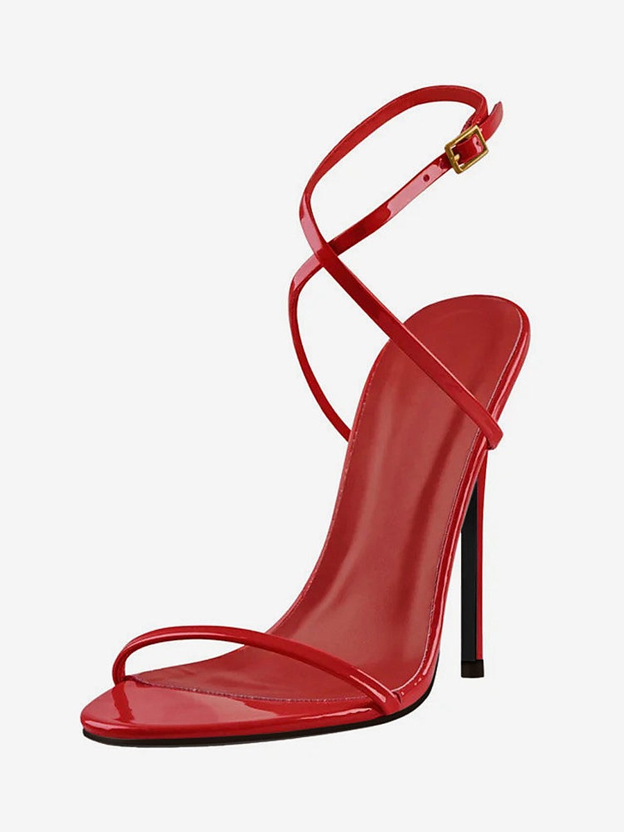 Green Open-Toe Stiletto Sandals — view 1