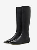Black Pointed-Toe Knee-High Boots — view 1