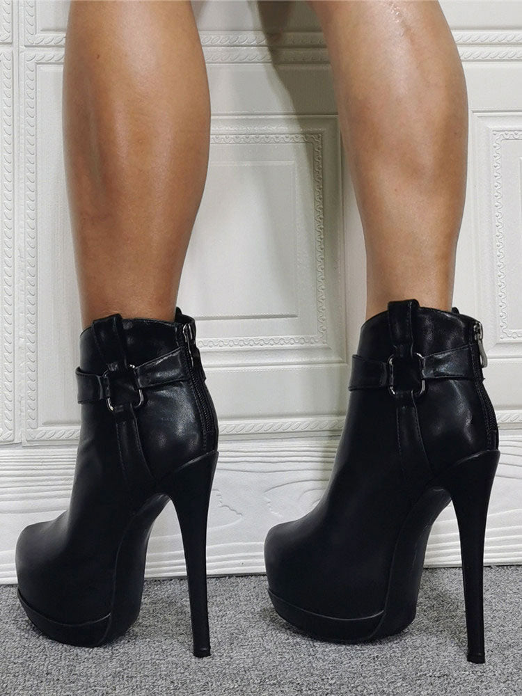 black platform ankle boots — view 5