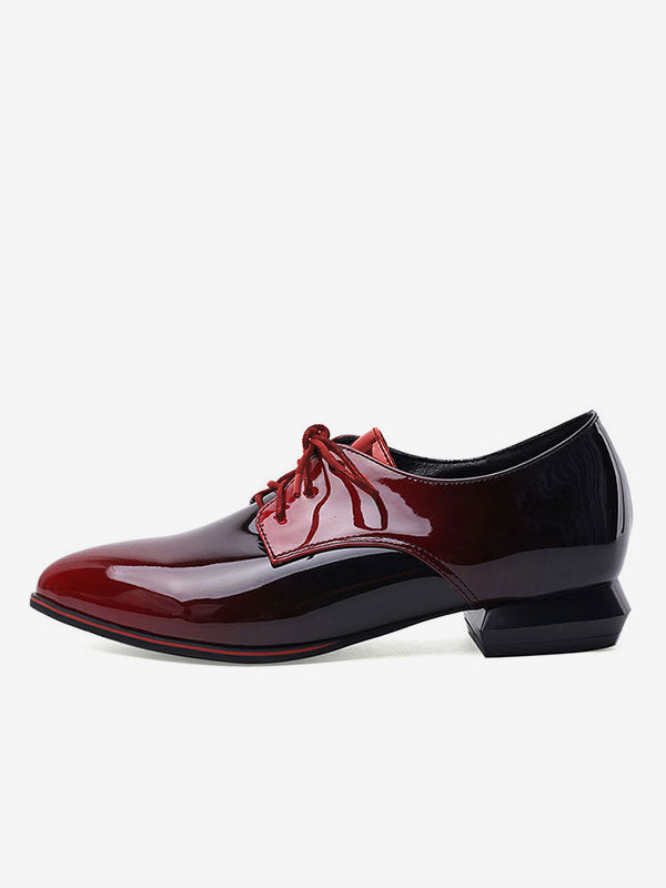 Purple Pointed-Toe Lace-Up Loafers — view 4