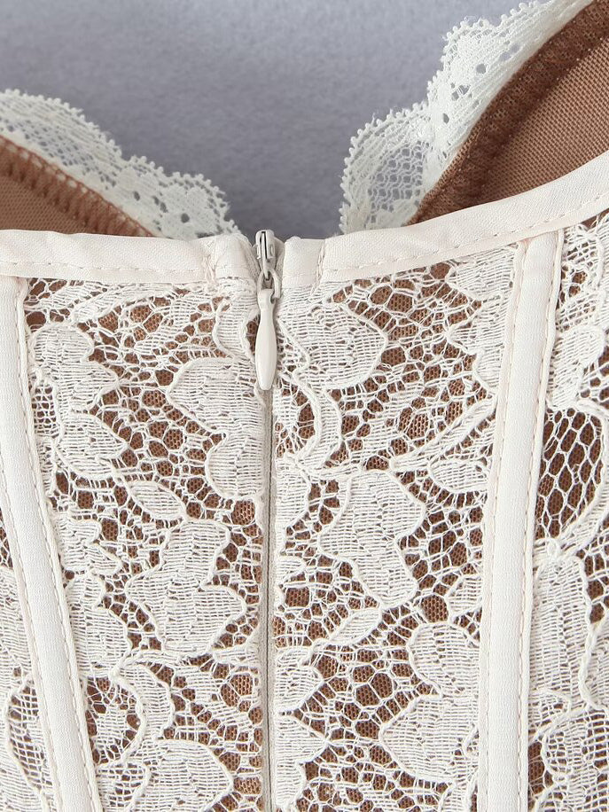 Ivory Sweetheart Lace Mini Dress — view 8