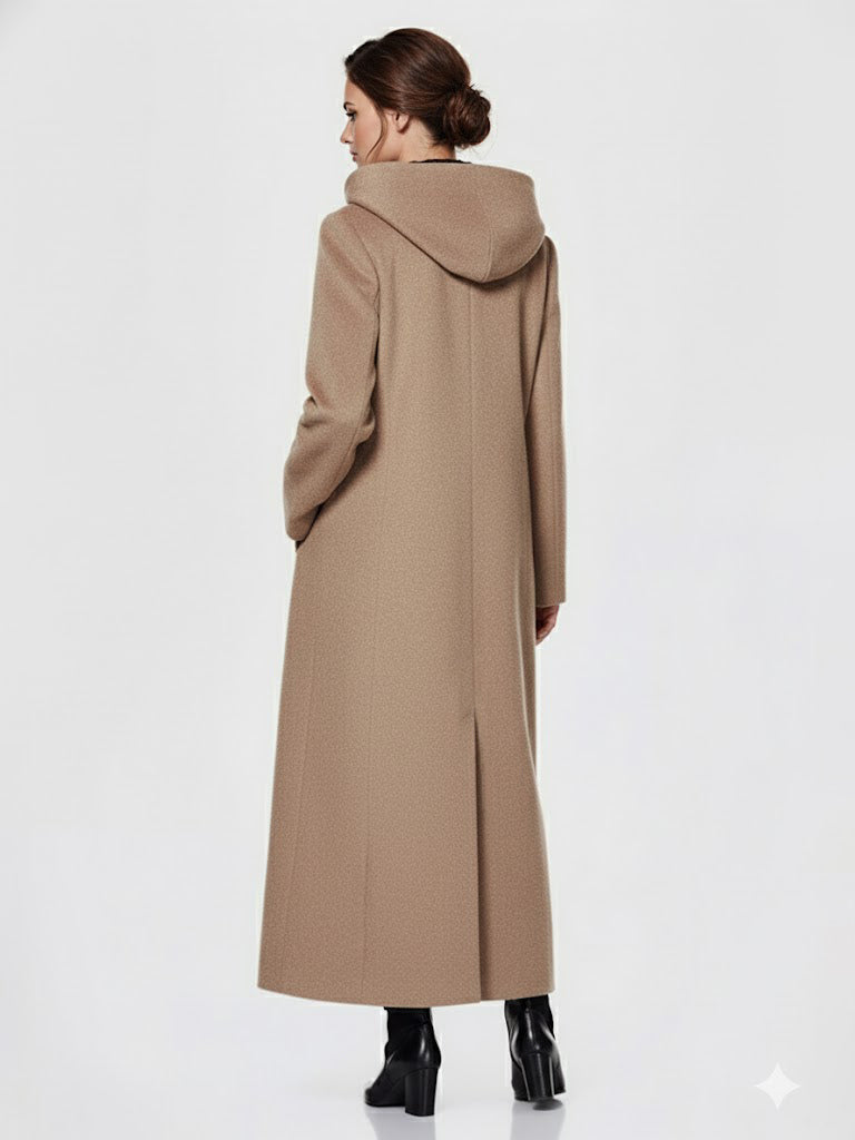 Green Wrap Hooded Maxi Coat — view 2