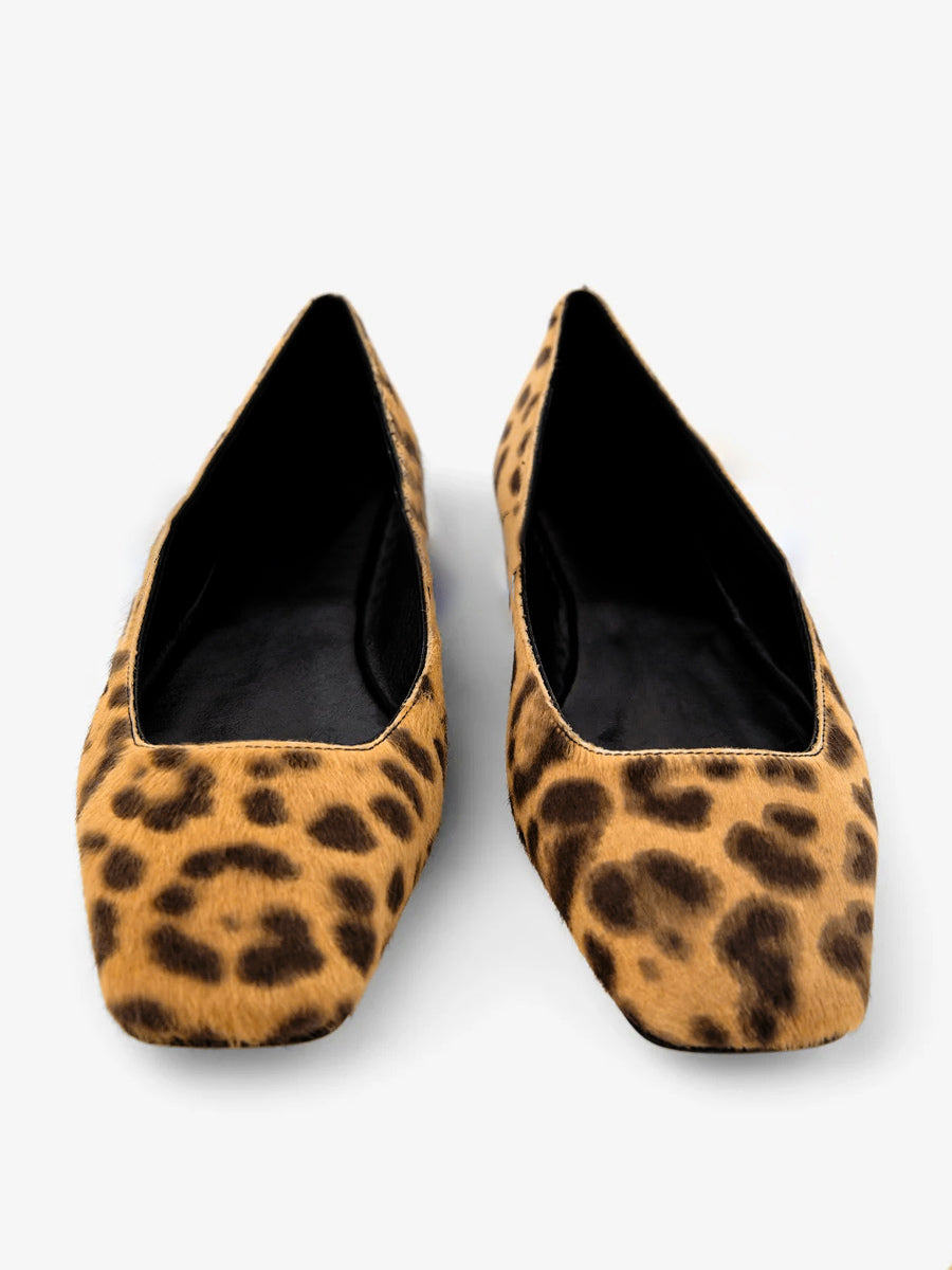 leopard print slip on ballet flats — view 2