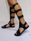 Black Knee-High Gladiator Sandals — view 1
