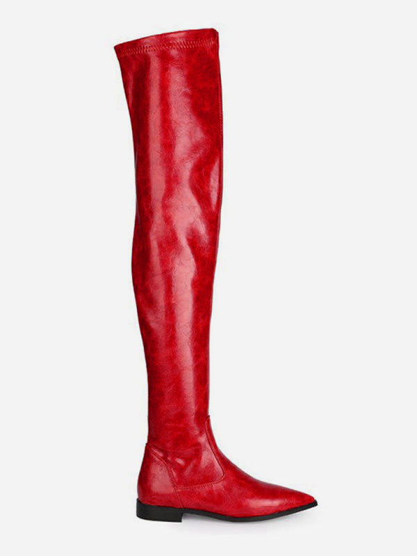 apricot pointed toe over the knee boots — view 5