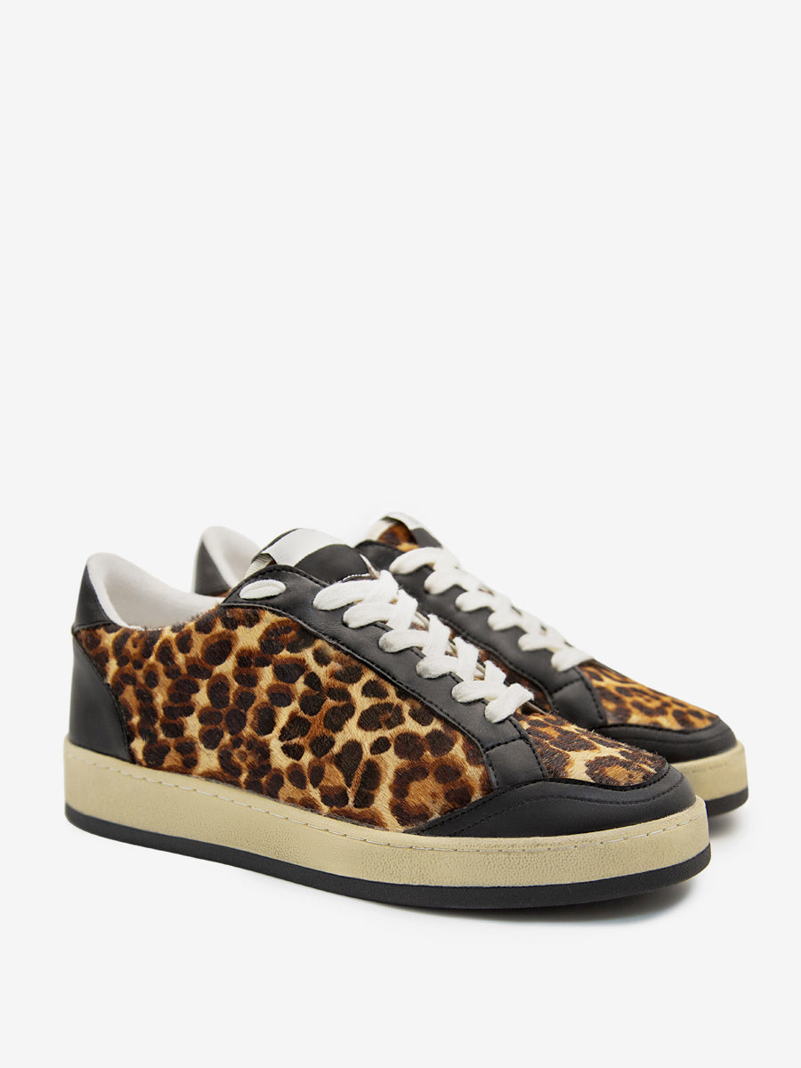 Khaki Lace-Up Leopard Print Trainers — view 3