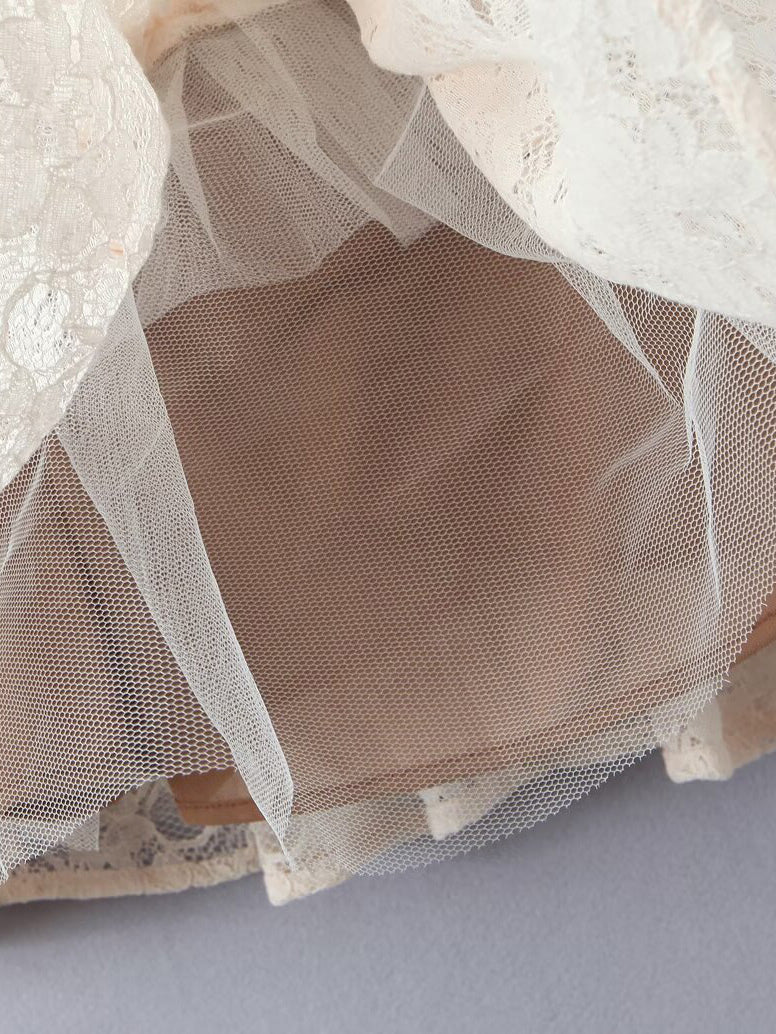Ivory Sweetheart Lace Mini Dress — view 10
