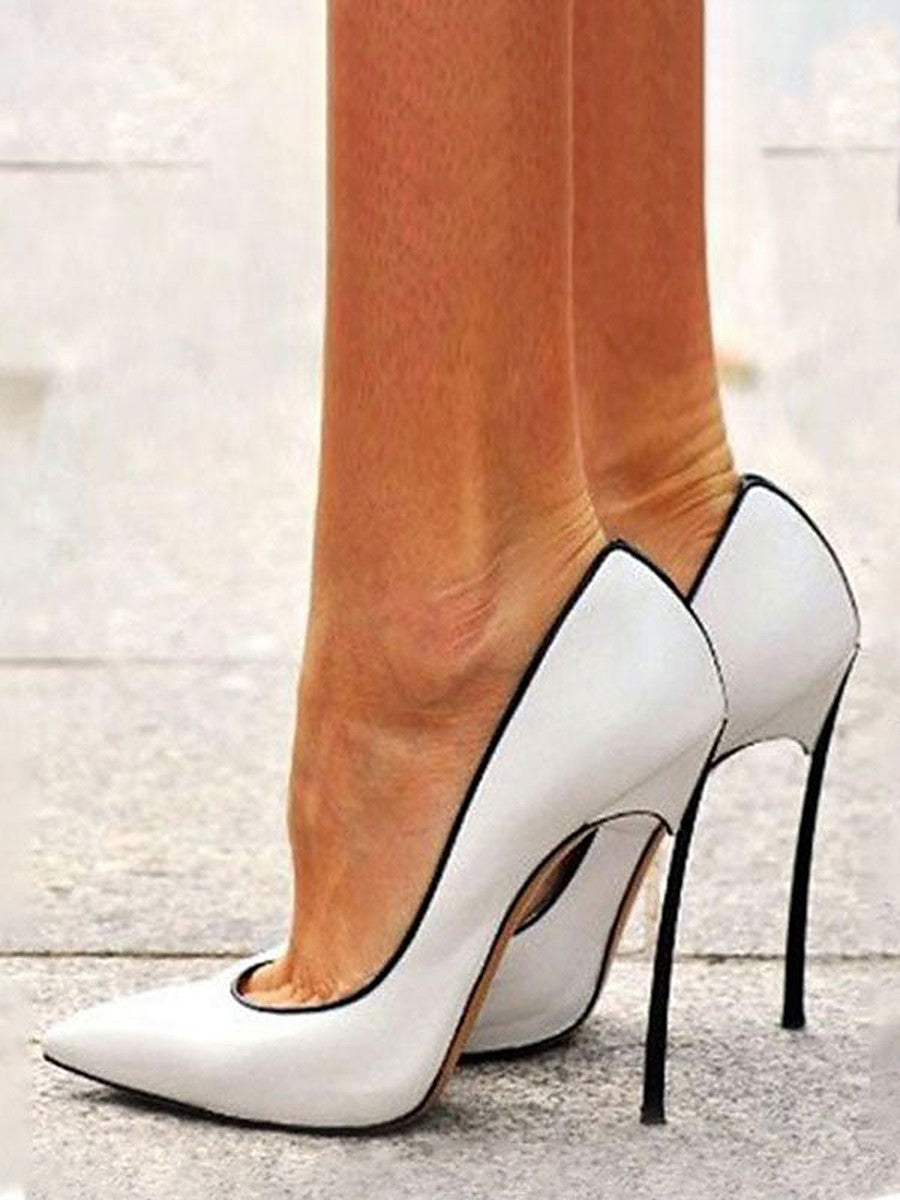 Black Pointed-Toe Stiletto Curve Court Shoes — view 1