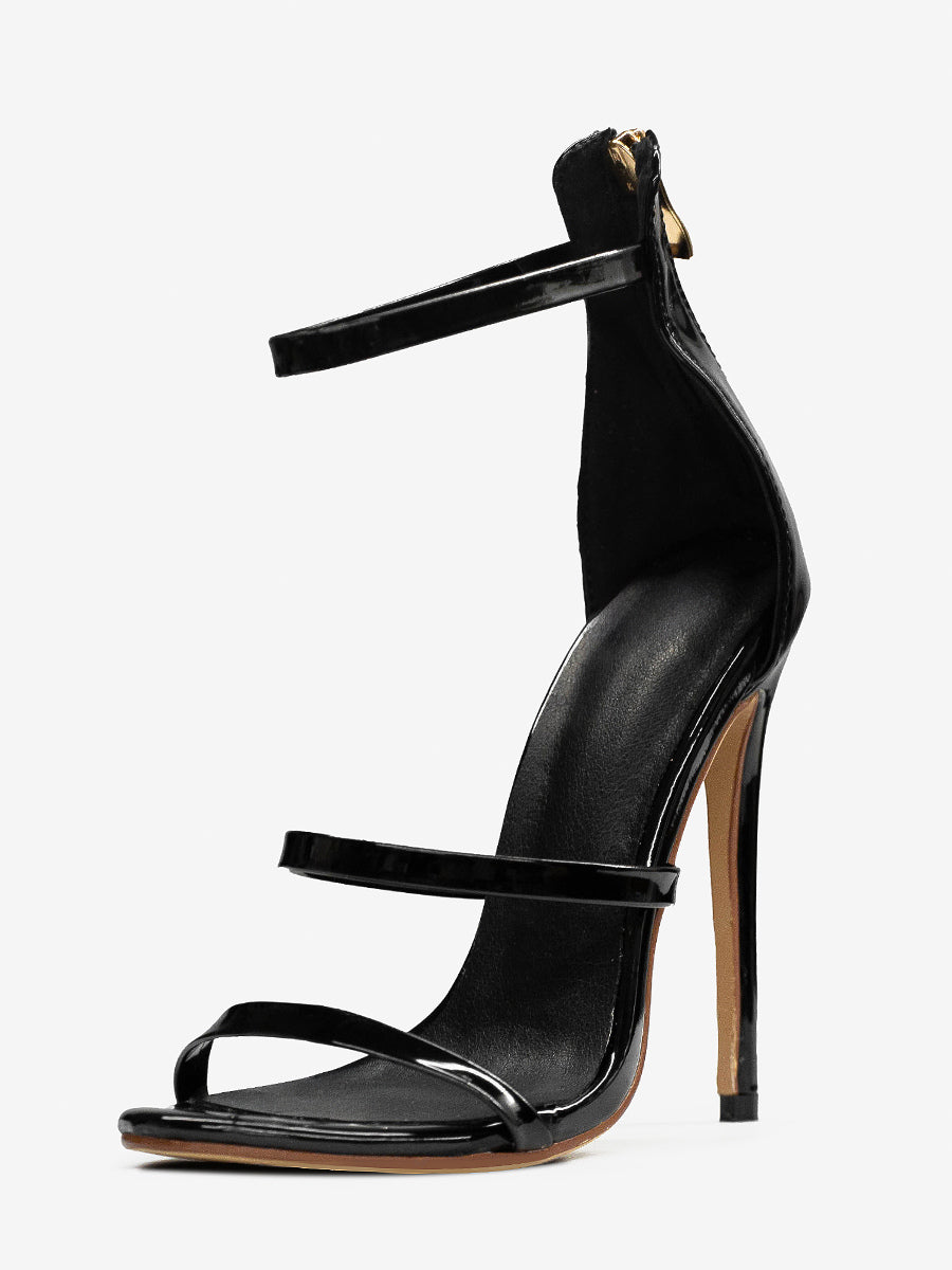 apricot open toe stiletto strappy sandals — view 8