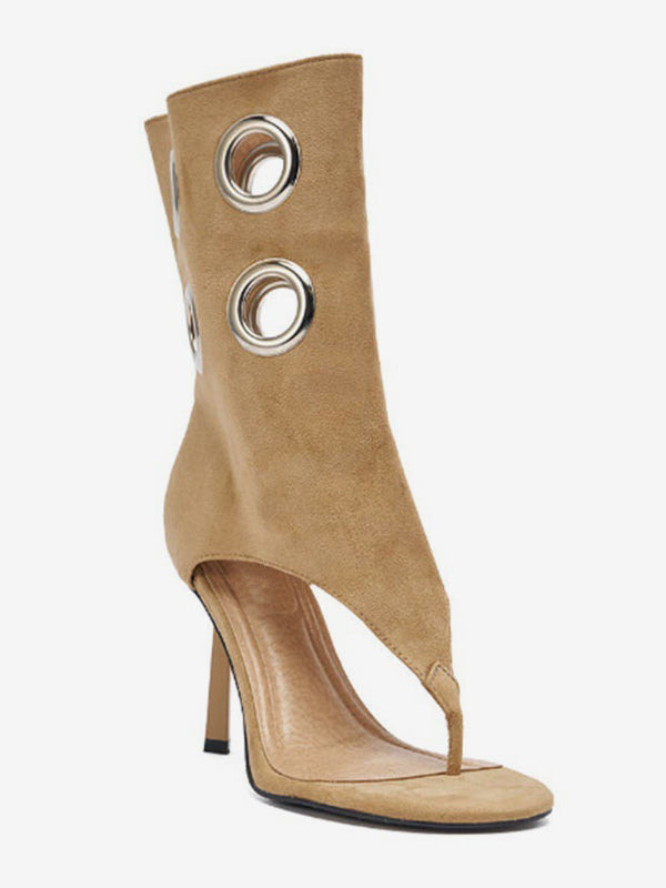 apricot buckle boots — view 2
