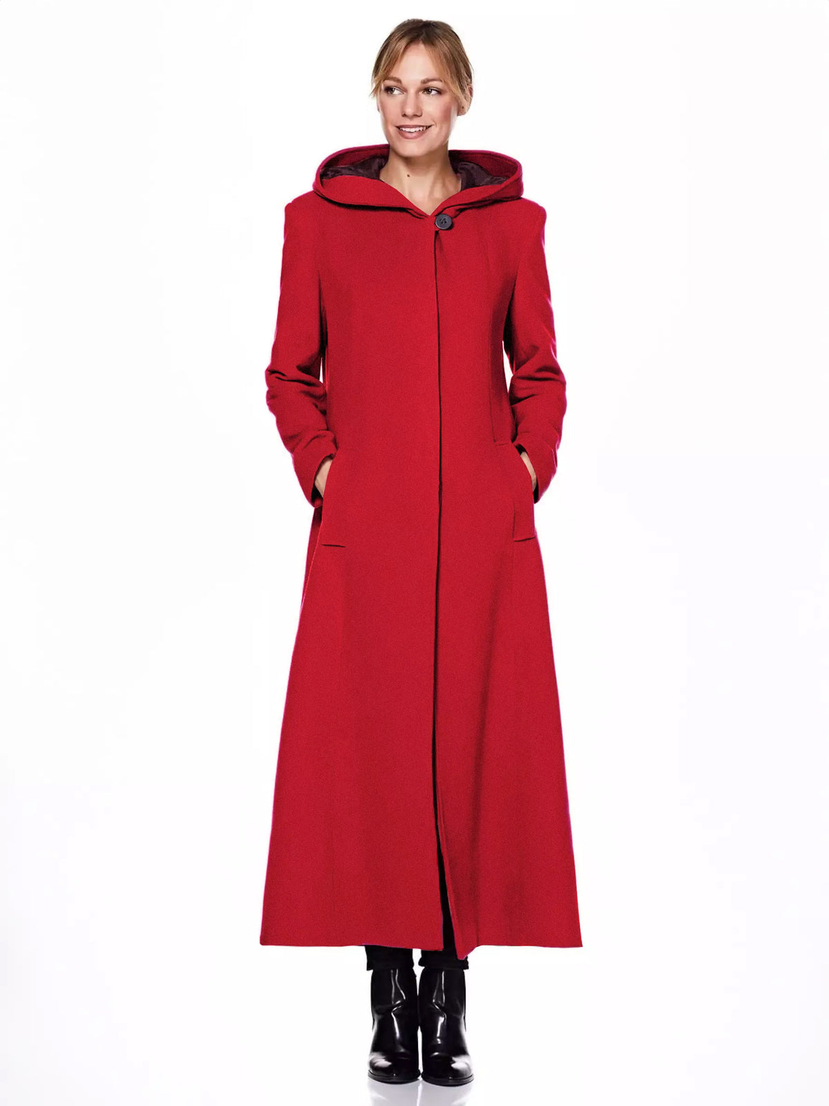 Green Wrap Hooded Maxi Coat — view 9