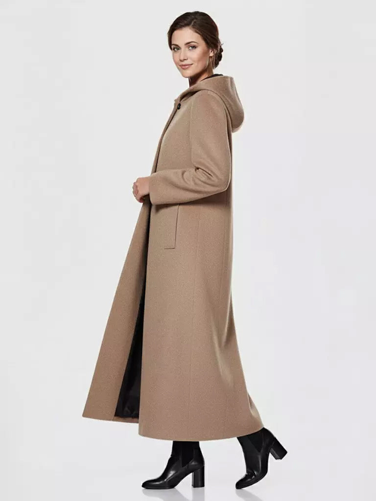 Green Wrap Hooded Maxi Coat — view 3