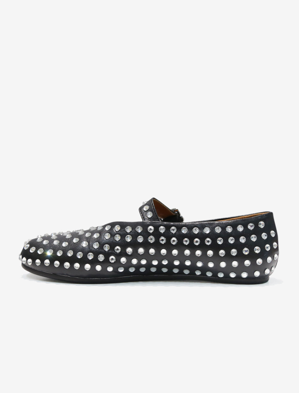 Red Round-Toe Embellished Ballet Flats — view 3