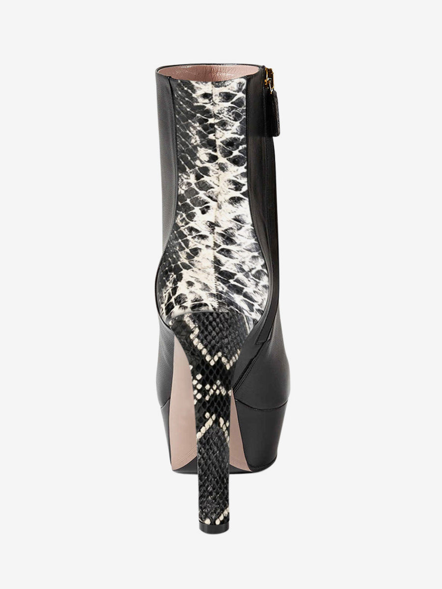 python round toe platform ankle boots — view 7