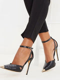Black Pointed-Toe Court Shoes — view 1
