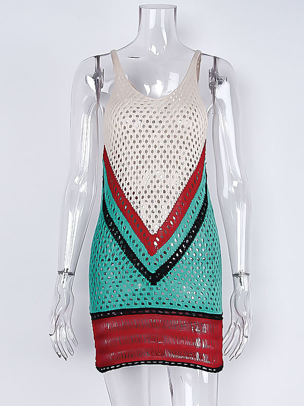 mint green sleeveless v neck beach cover up — view 8