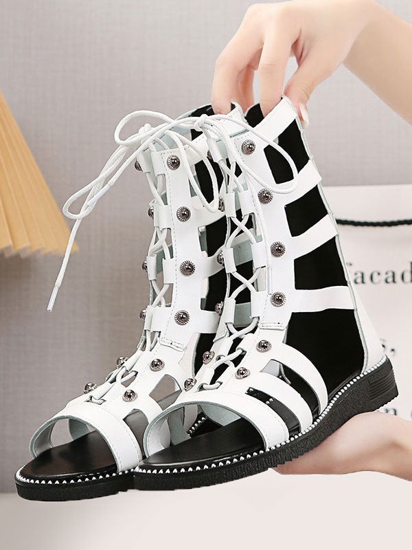 Black Open-Toe Gladiator Sandals — view 5