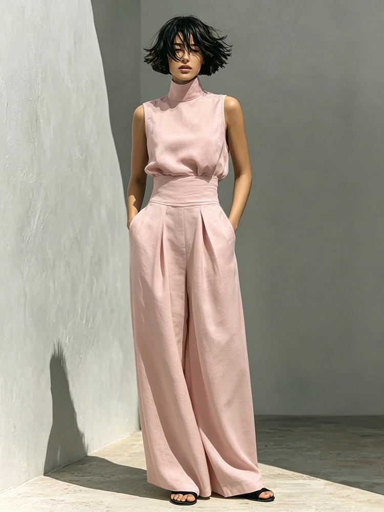 Hunter Green Sleeveless High-Neck Maxi Dress — view 2