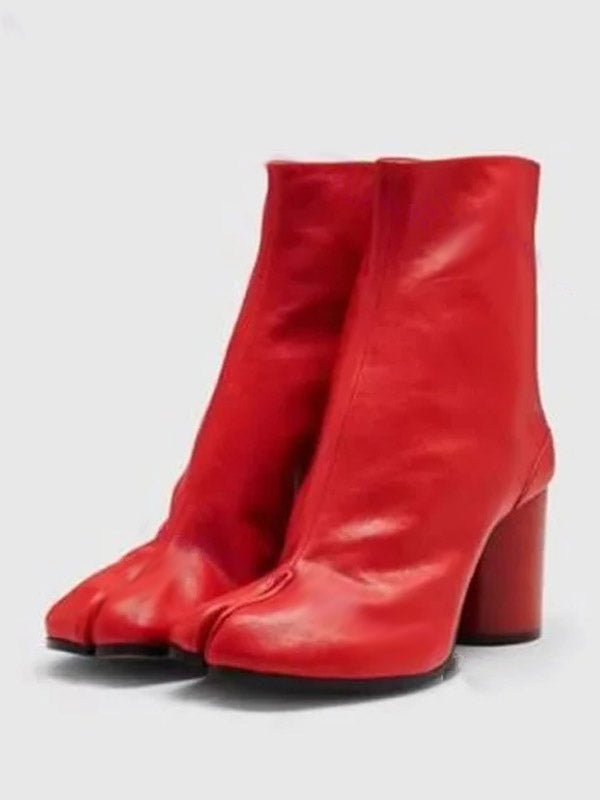 yellow square toe block heel ankle boots — view 7