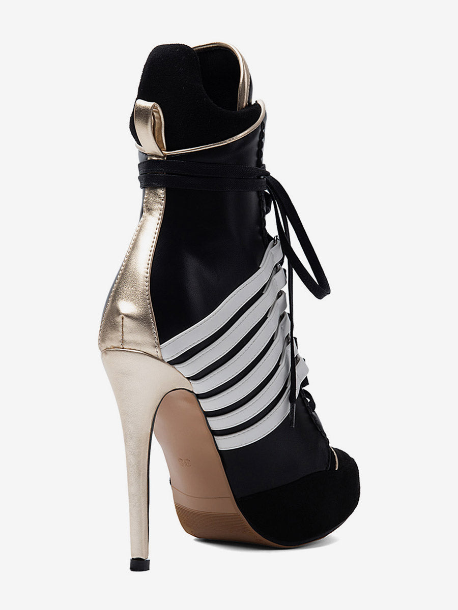 black pointed toe ankle boots — view 12