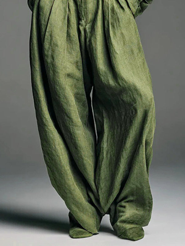 Hunter Green High-Waisted Wide-Leg Two-Piece Set — view 5