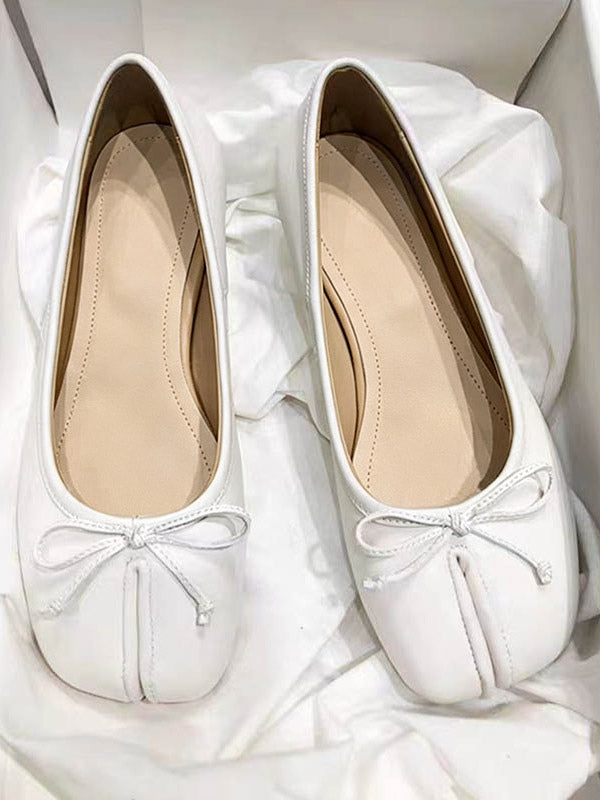black slip on bow detail ballet flats — view 5