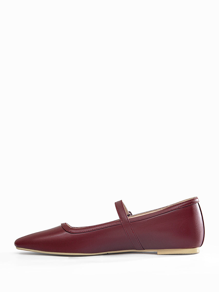 gold square toe buckle ballet flats — view 5