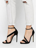 Black Open-Toe Strappy Sandals — view 1