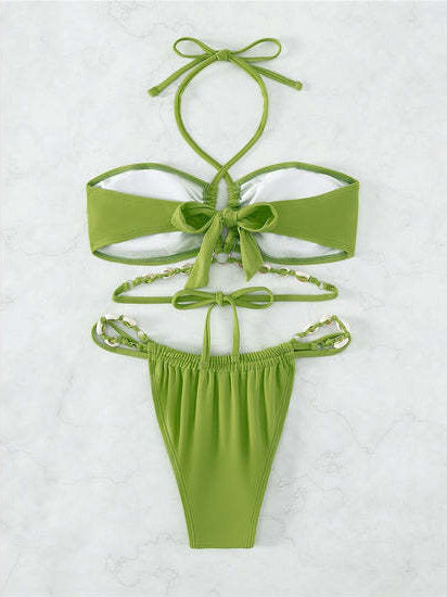 Green Halter-Neck Bikini Set — view 7