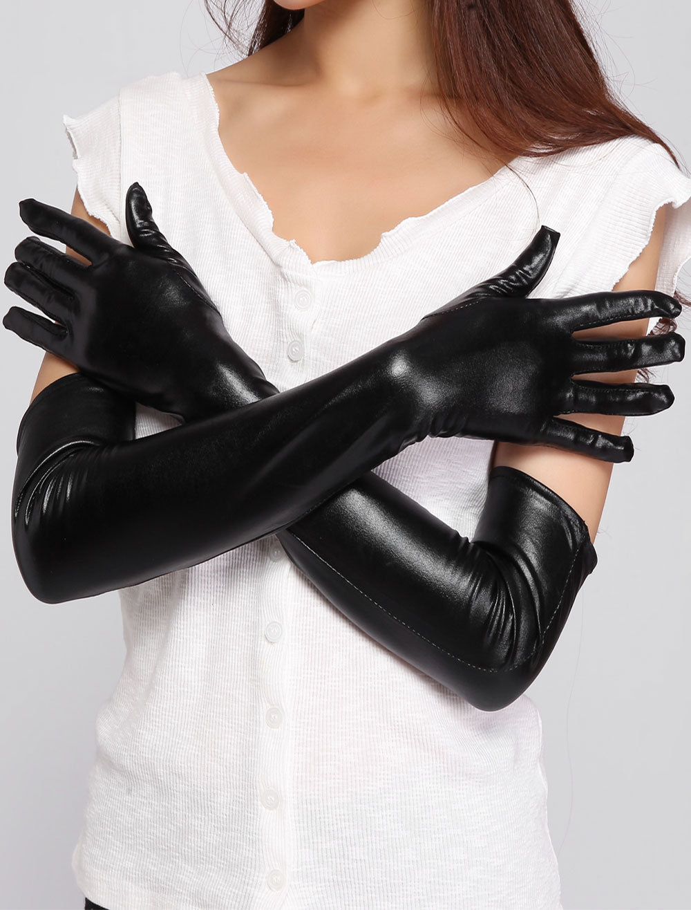 black longline gloves — view 2