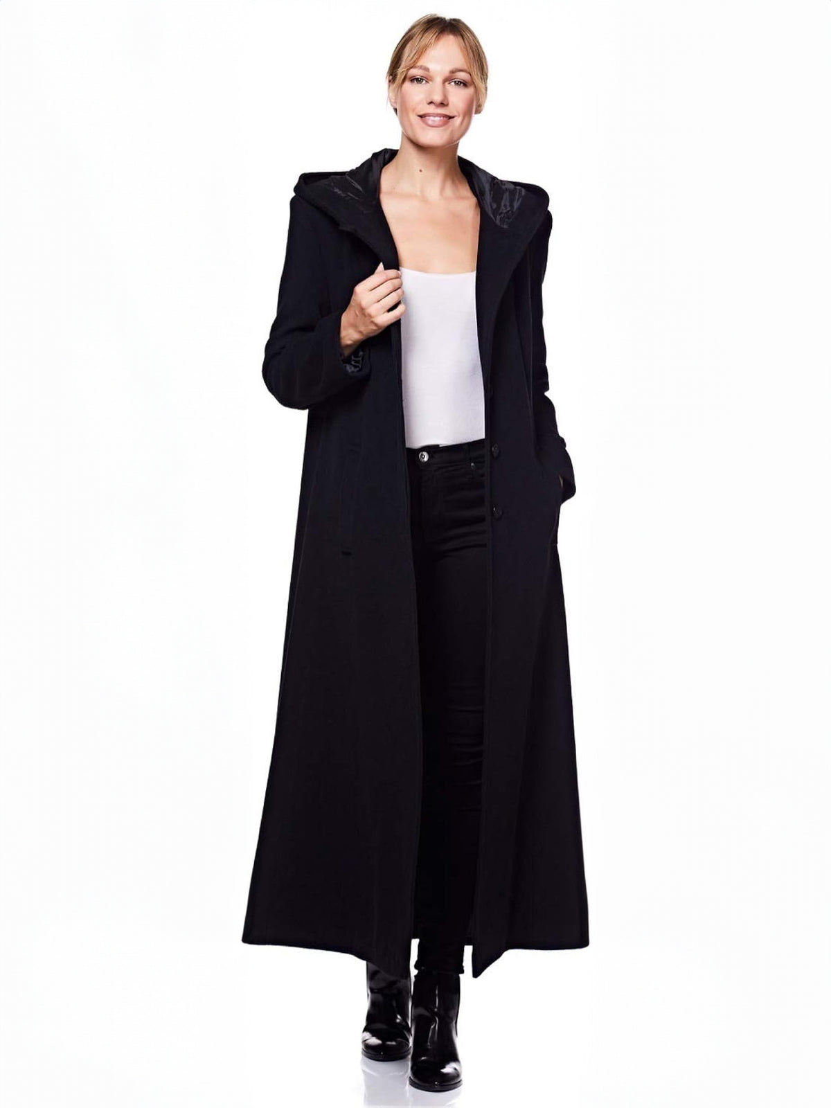 Green Wrap Hooded Maxi Coat — view 6