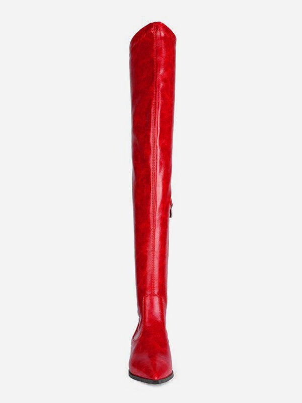 apricot pointed toe over the knee boots — view 6