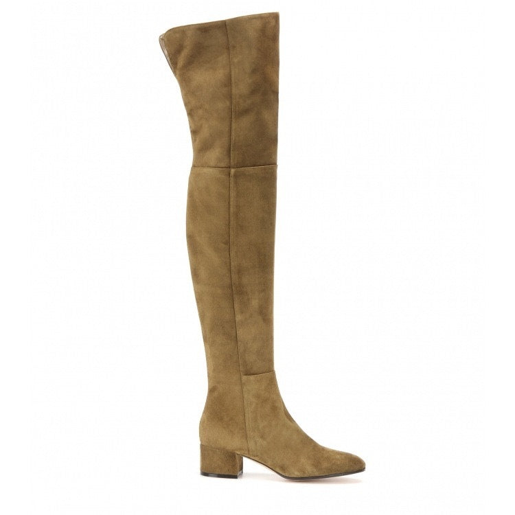 apricot block heel suede effect over the knee boots — view 7