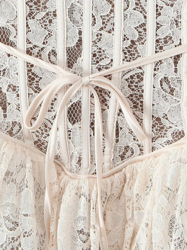 Ivory Sweetheart Lace Mini Dress — view 9