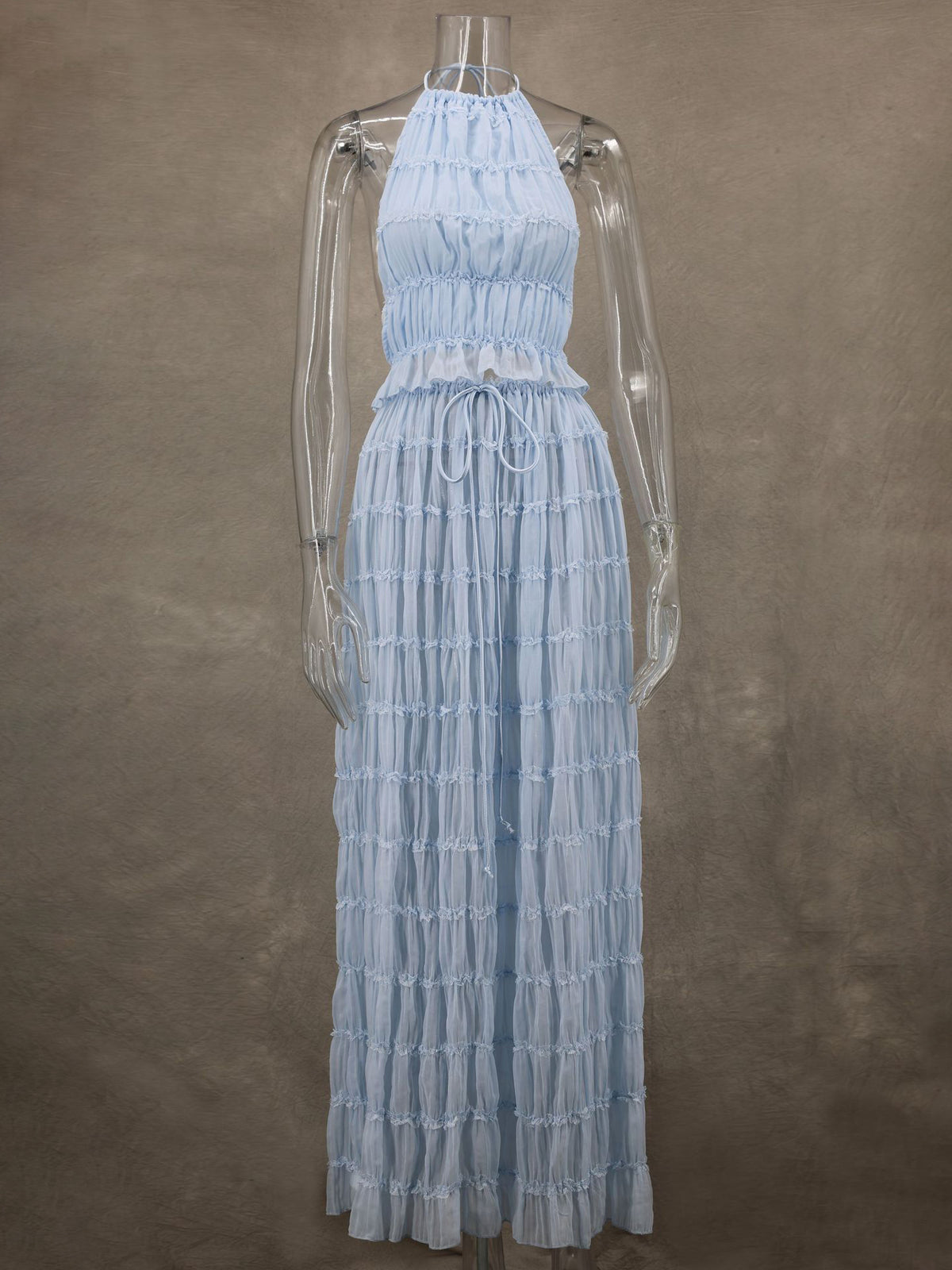 Apricot Halter-Neck Longline Two-Piece Set — view 16