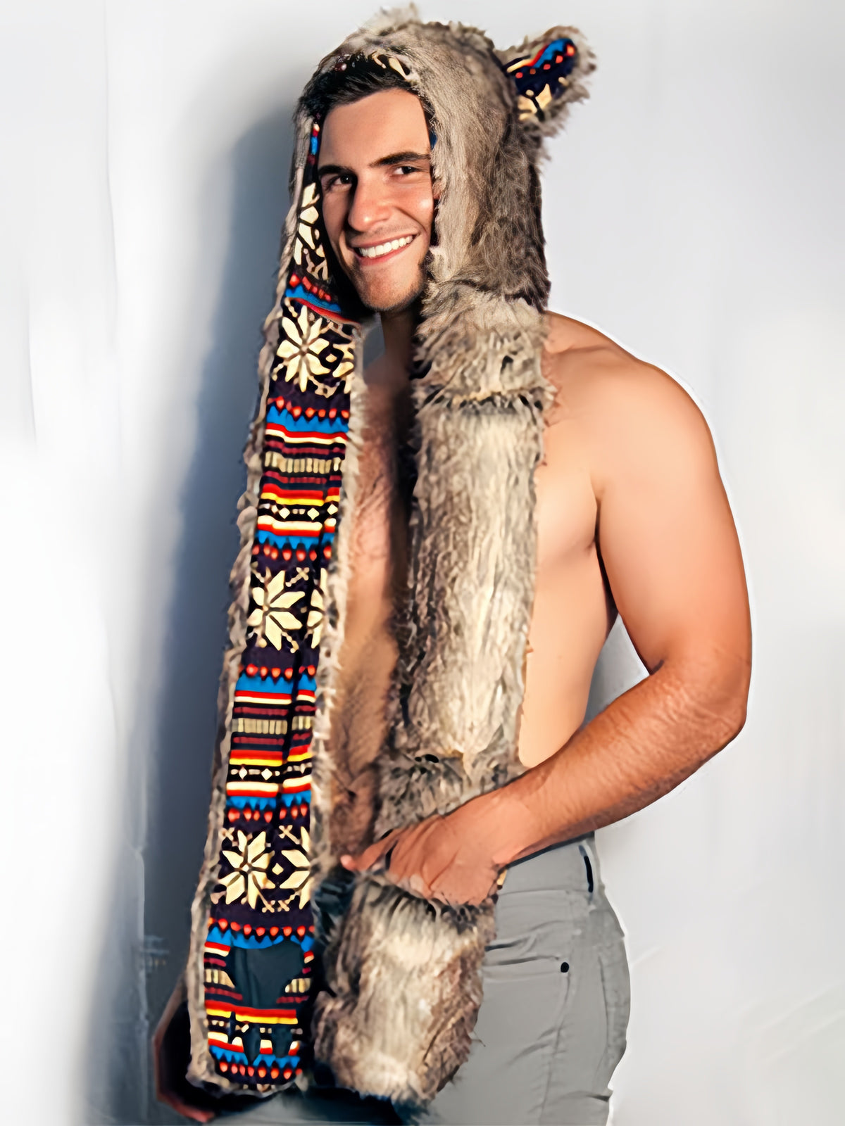 amber faux fur hat — view 10