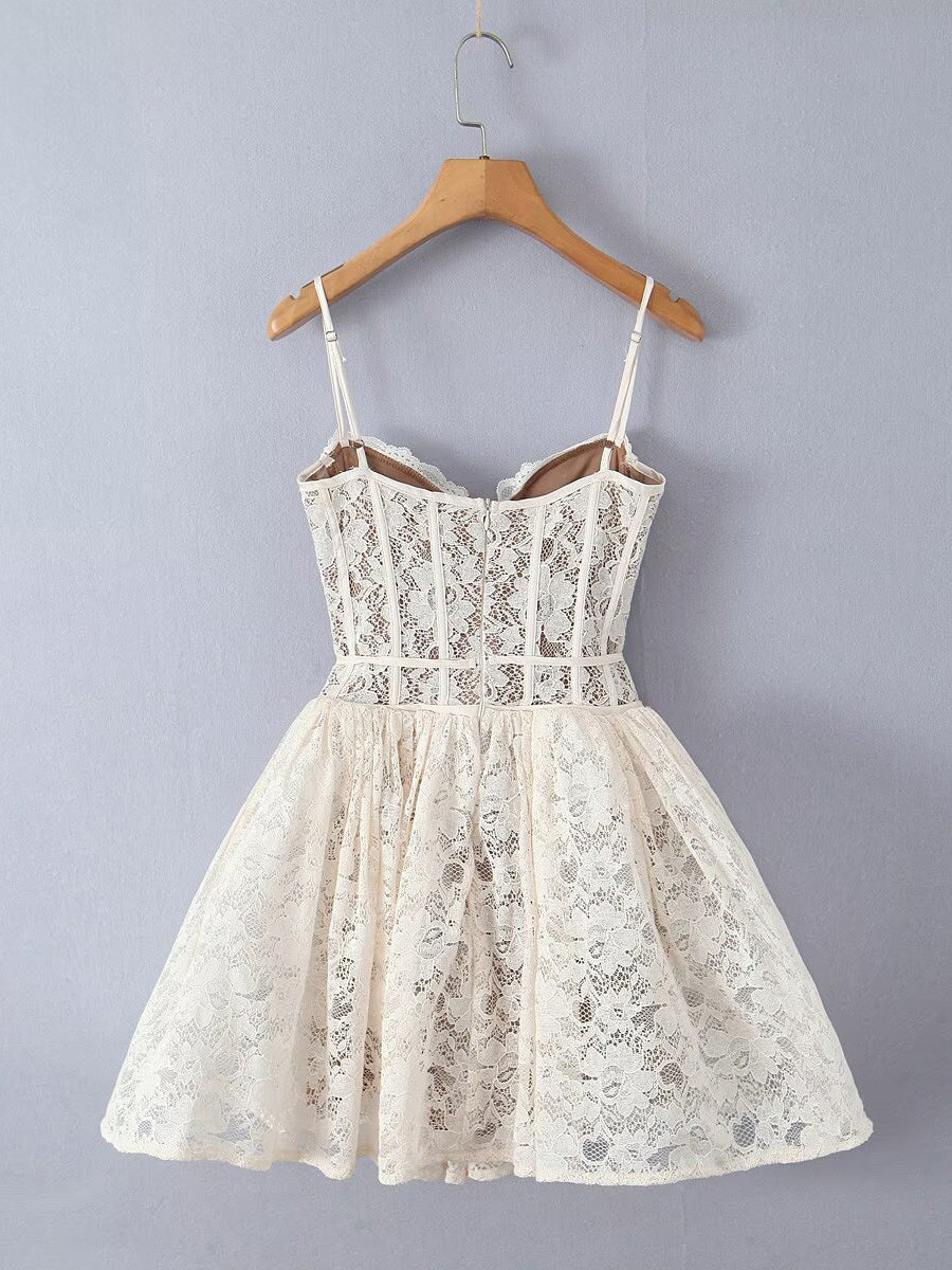 Ivory Sweetheart Lace Mini Dress — view 6