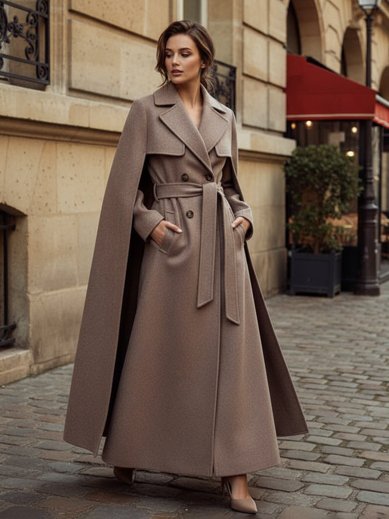 Green Belted Double-Breasted Maxi Coat — view 6