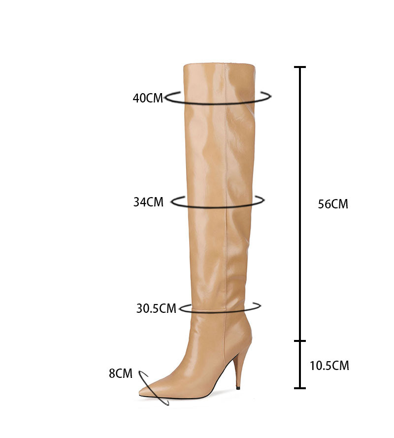 Apricot Pointed-Toe Stiletto Mid-Calf Boots — view 10