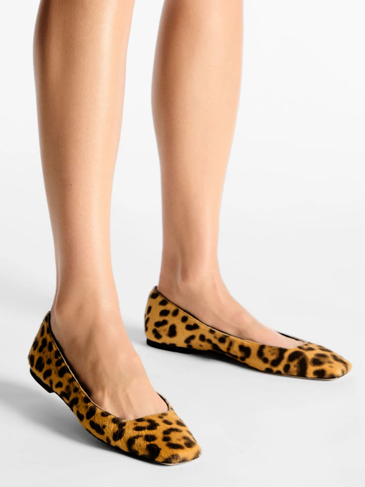 leopard print slip on ballet flats — view 5