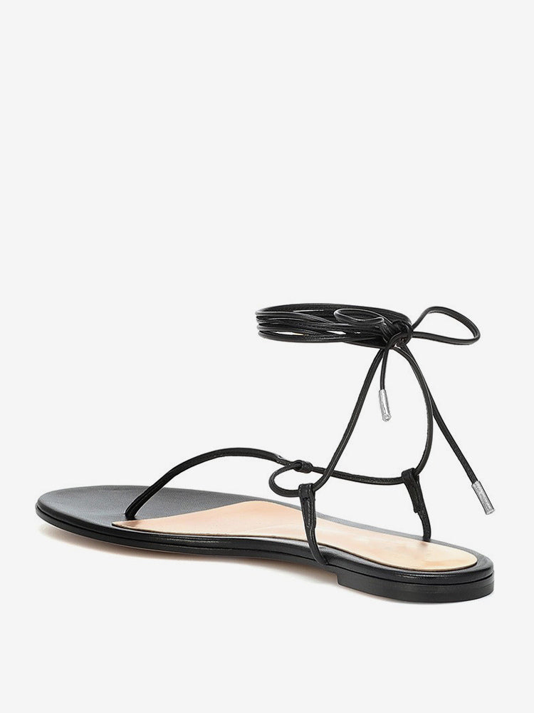 Black Lace-Up Sandals — view 3