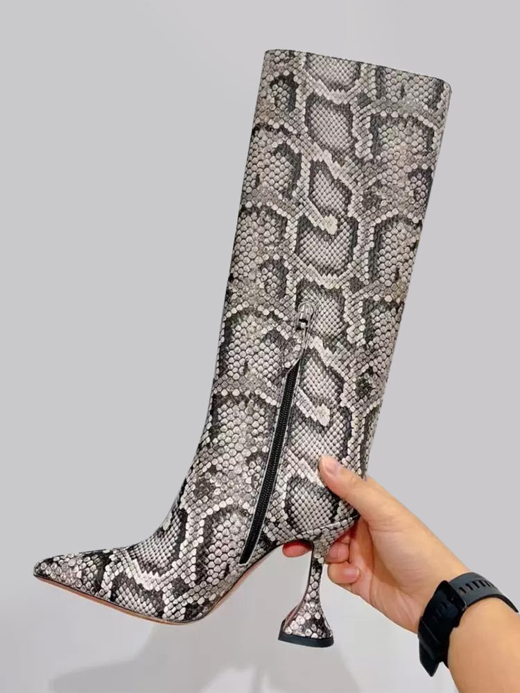 yellow pointed toe mid calf boots — view 3