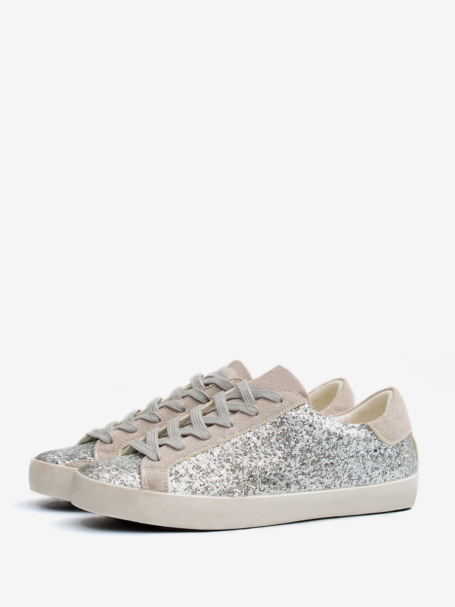Black Lace-Up Metallic Trainers — view 1