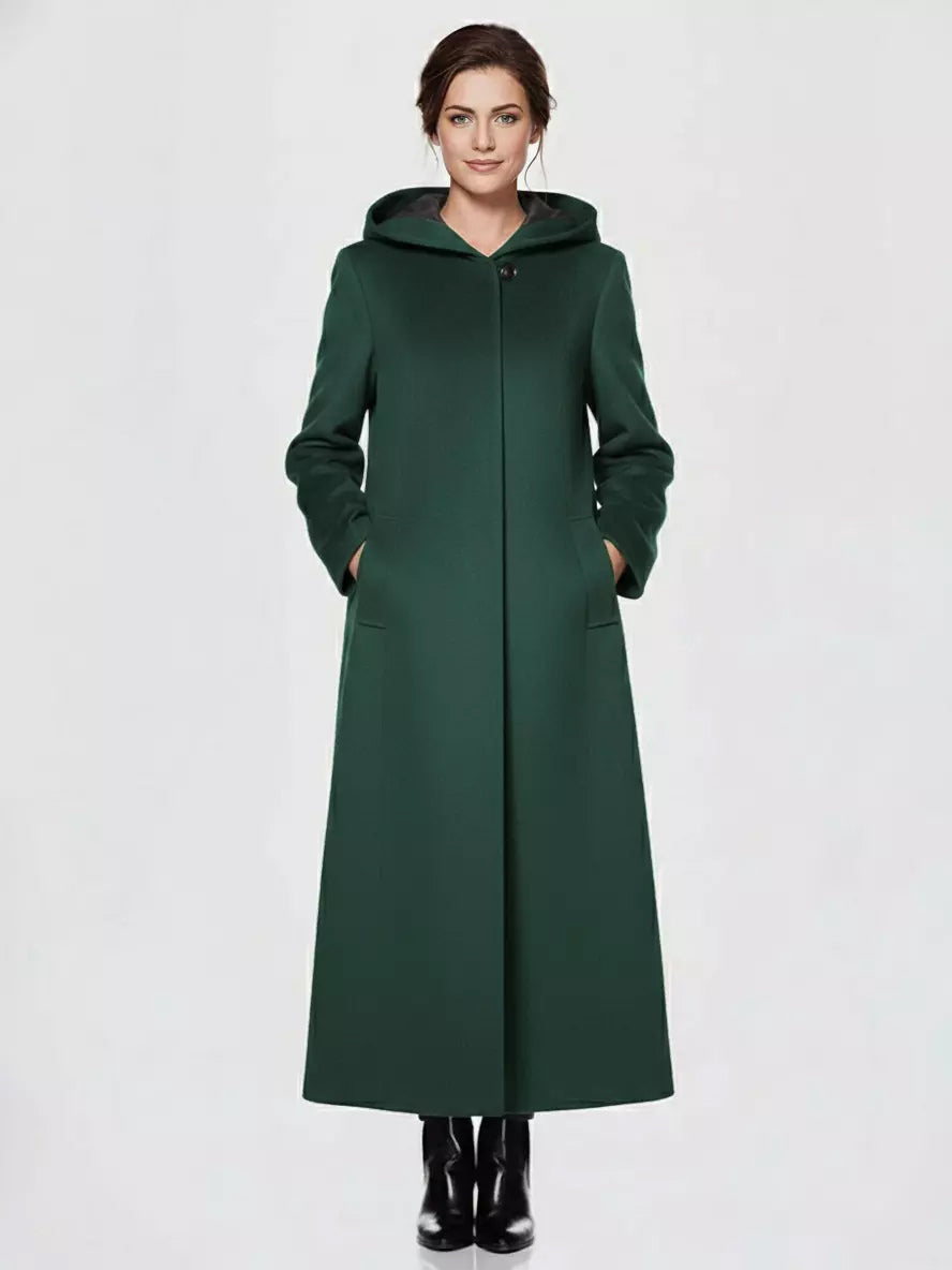 Green Wrap Hooded Maxi Coat — view 4