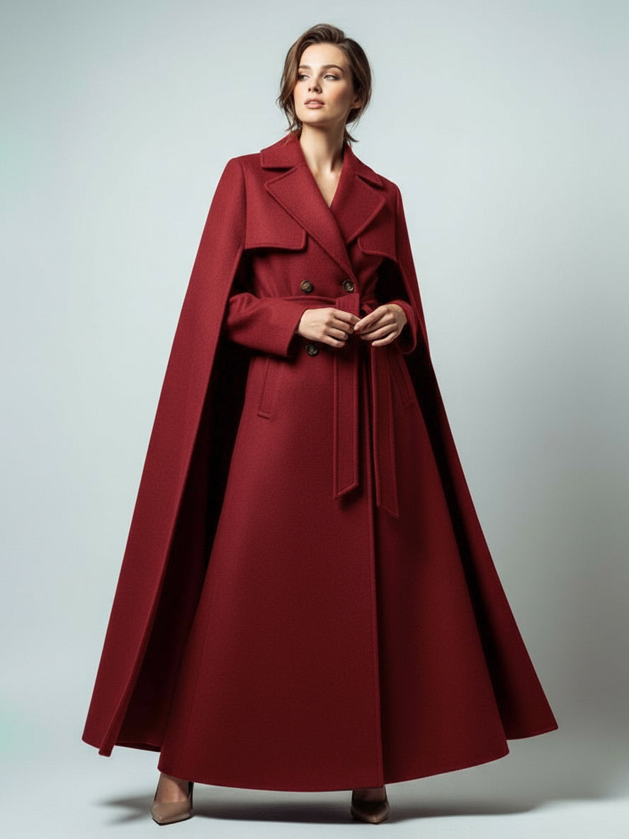 Green Belted Double-Breasted Maxi Coat — view 9