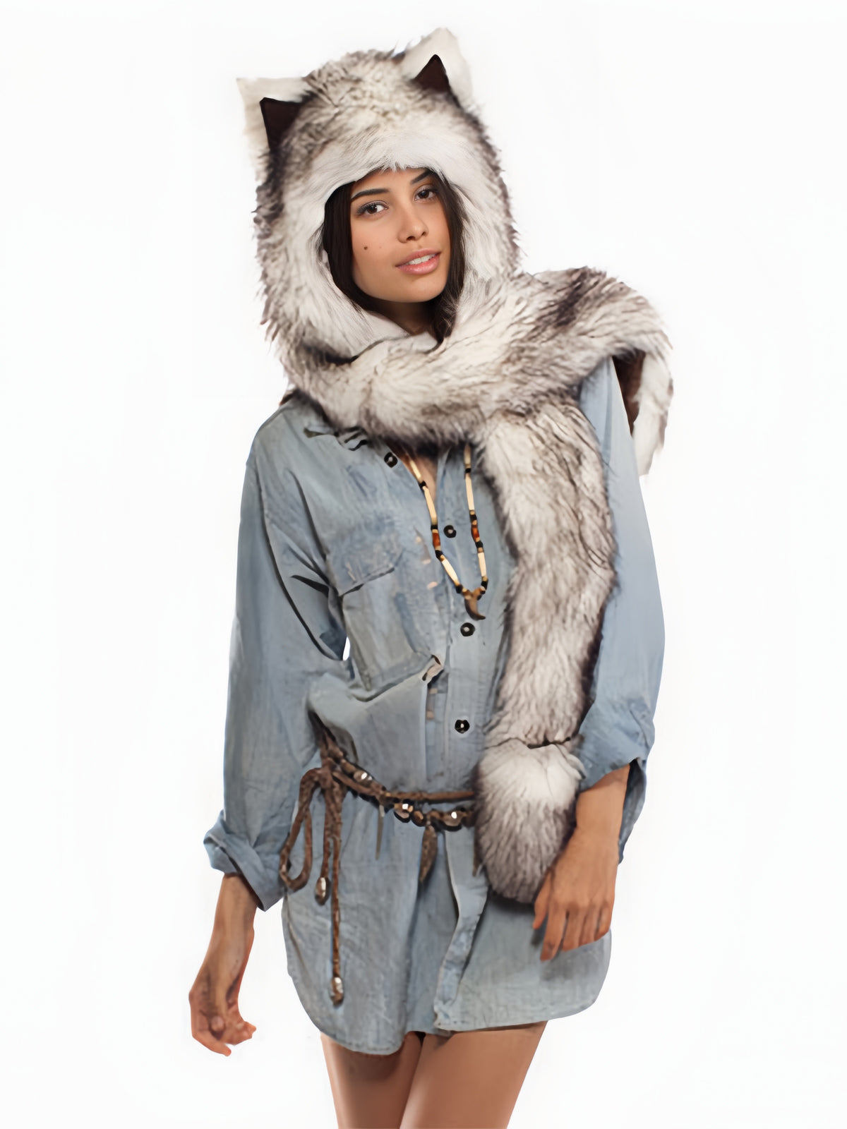 amber faux fur hat — view 1
