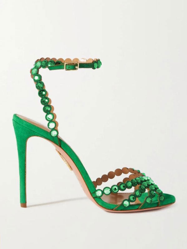Transparent Open-Toe Ankle-Strap Stiletto Sandals — view 4